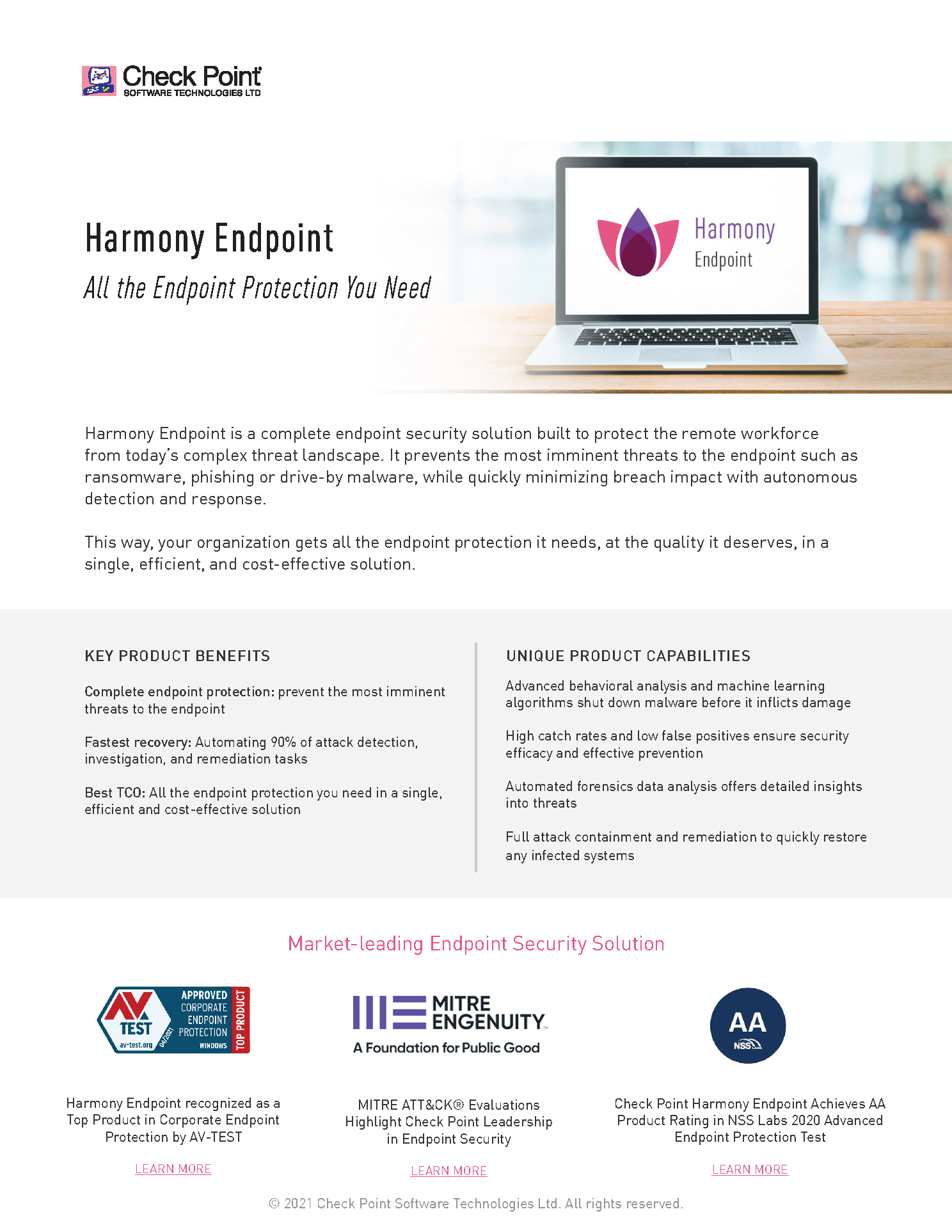 Harmony Endpoint All the Endpoint Protection You Need